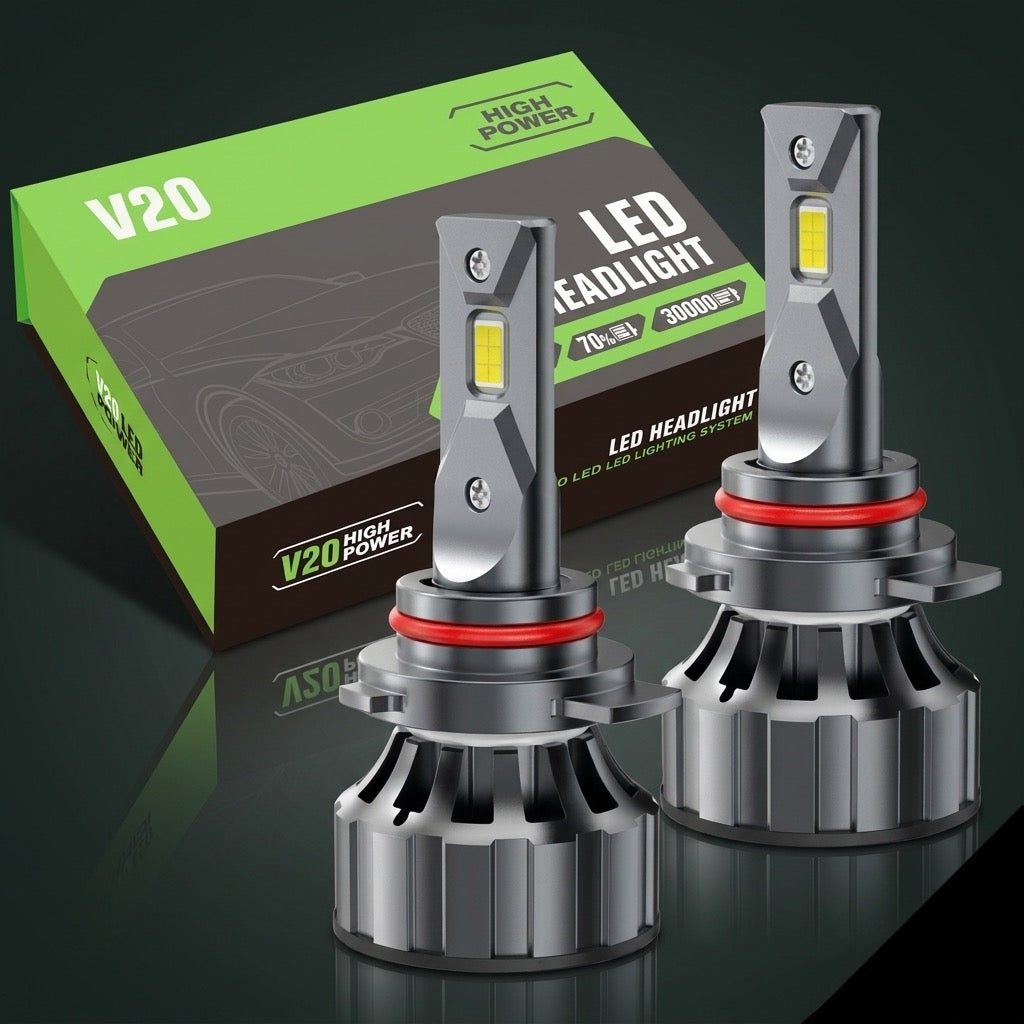 LED V20 Turbo Ultra Puissantes 120W – 6000K Blanc (H7 / H11 / H4)