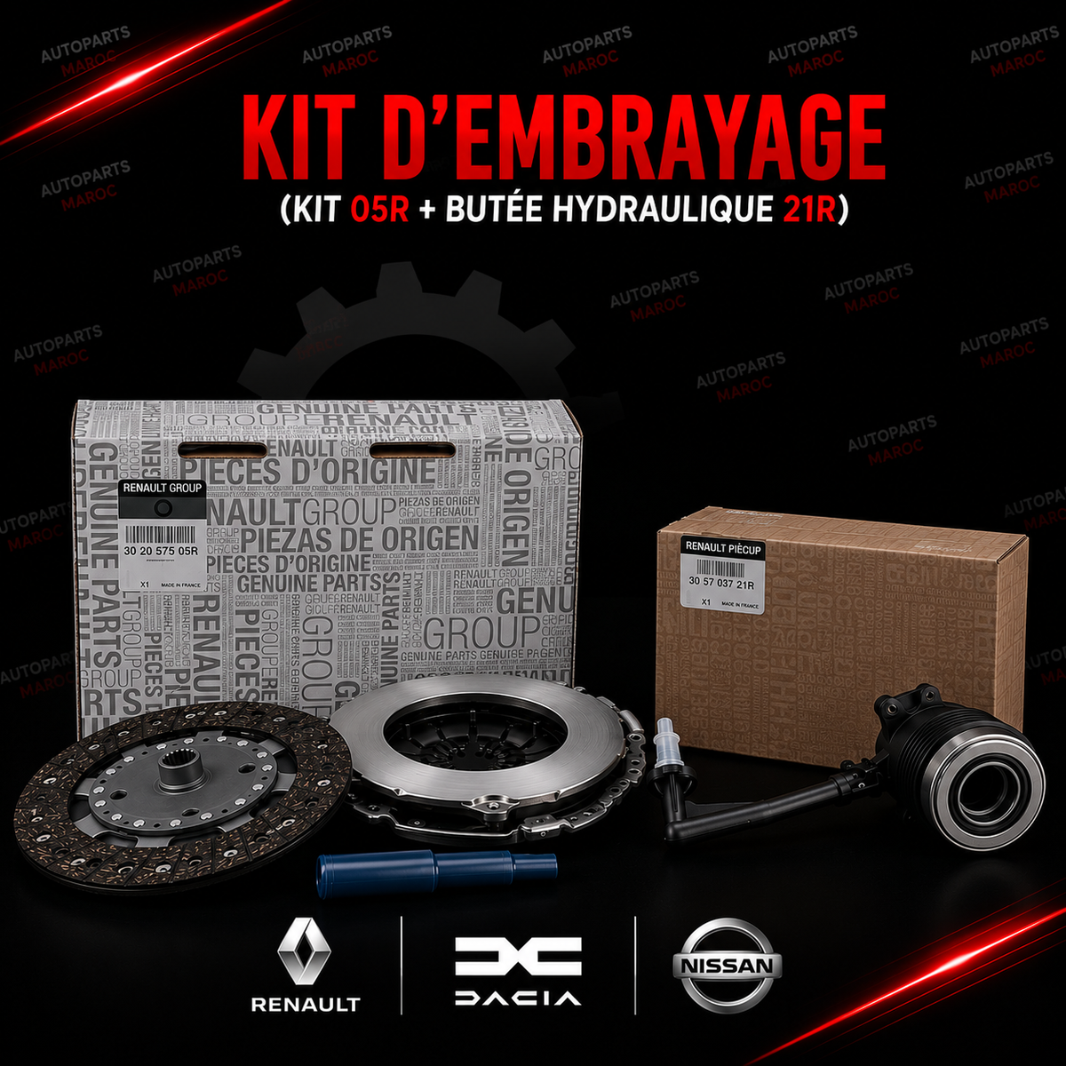 Kit d'Embrayage Renault 05R + Butée Hydraulique 21R